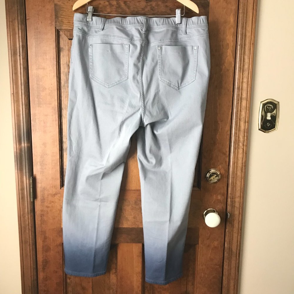 J. Jill Blue w/Ombre Leg Authentic Fit Slim Ankle Jeans Size 18 - Picture 8 of 14